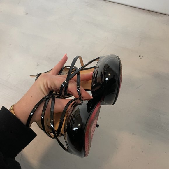 Christian Louboutin Soustelissimo 100 D'Orsay Pumps Black Patent Leather. - Picture 10 of 10
